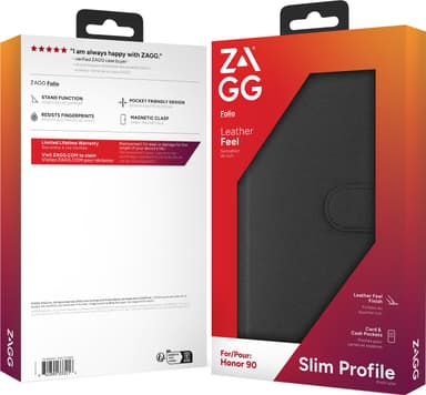 Zagg Honor 90 lompakkokotelo (musta)