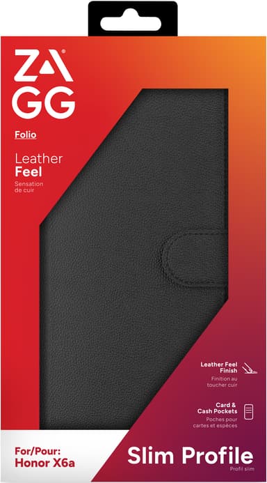 Zagg Honor X6a lompakkokotelo (musta)