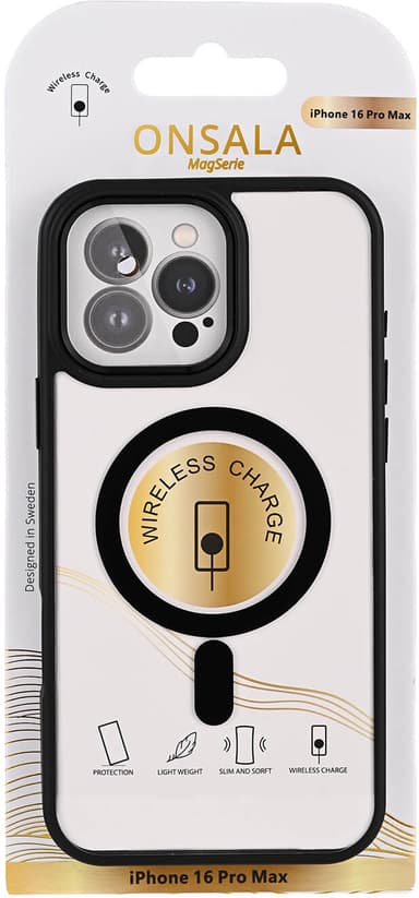 Onsala iPhone 16 Pro Max Bumper MagSeries suojakuori (musta)