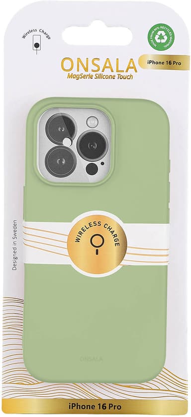 Onsala iPhone 16 Pro silikoninen suojakuori (lime)