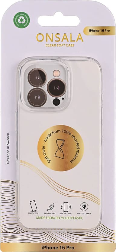 Onsala iPhone 16 Pro suojakuori (kirkas)