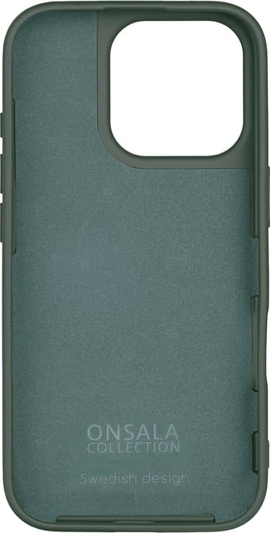 Onsala iPhone 16 Pro silikoninen suojakuori (oliivinvihreä)