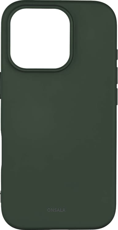 Onsala iPhone 16 Pro silikoninen suojakuori (oliivinvihreä)