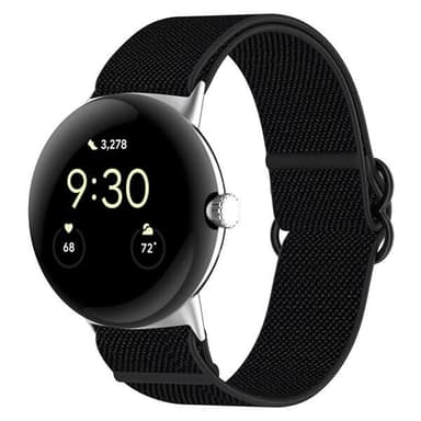 Joustava ranneke Google Pixel Watch 1/2:lle - Musta