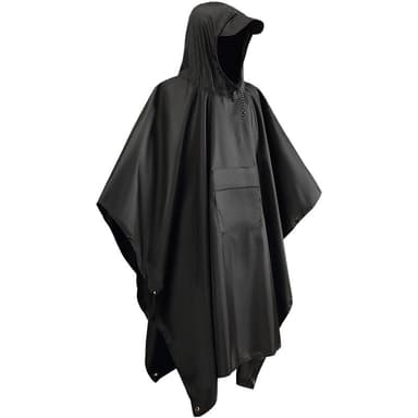 Monitoiminen sadeponcho / vedenpitävä pressu / matto Musta