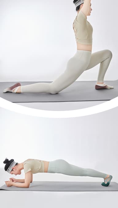 Liukumattomat pilates-jooga-sukat Ruskea