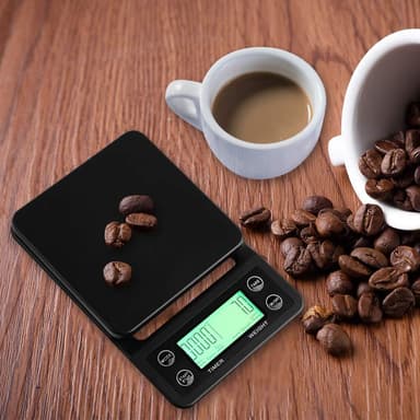 Digitaalinen keittiövaaka / kahvivaaka 3kg/0.1g Musta Musta