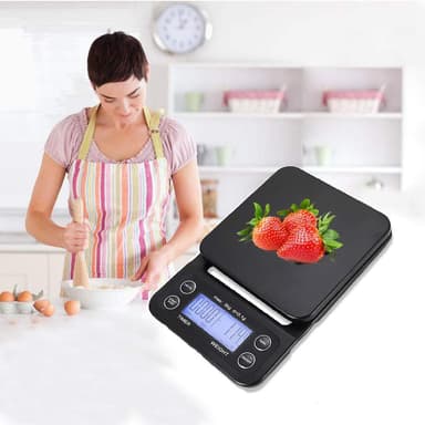 Digitaalinen keittiövaaka / kahvivaaka 3kg/0.1g Musta Musta