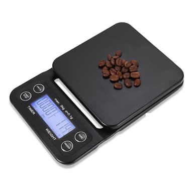 Digitaalinen keittiövaaka / kahvivaaka 3kg/0.1g Musta Musta