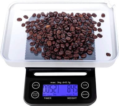Digitaalinen keittiövaaka / kahvivaaka 3kg/0.1g Musta Musta