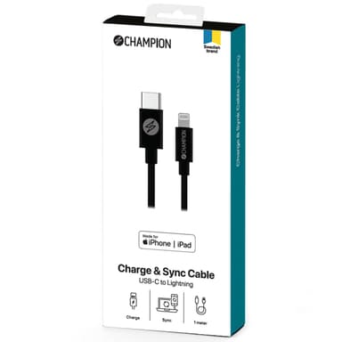 USB-C-Lightning-kaapeli 1 m musta