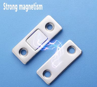 Magneettinen lukko / näkymätön magneettinen oven lukko 2 sarjaa ruostumatonta terästä Hopea