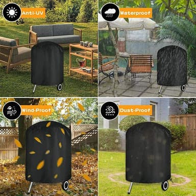 Pyöreä grillin kansi Musta