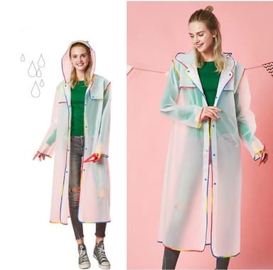 Uudelleenkäytettävä EVA-sadetakki, vedenpitävä sadeponcho hupulla XXL