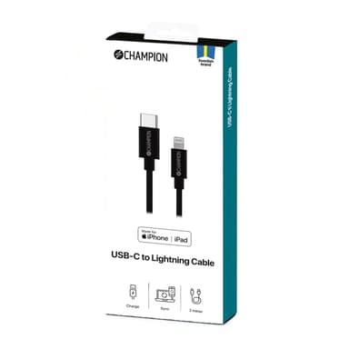 USB-C-Lightning-kaapeli 2 m musta