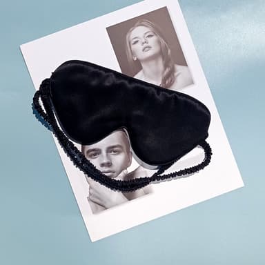 100% Mulberry Silk Sleep Mask Eye Mask Musta