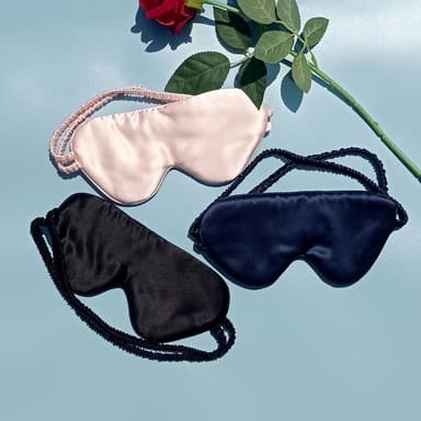 100% Mulberry Silk Sleep Mask Eye Mask Musta