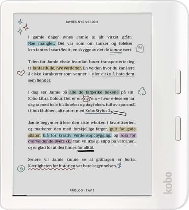 Kobo Libra Colour e-kirjan lukulaite 32 GB (valkoinen)