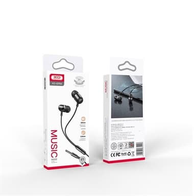 XO In-Ear-kuulokkeet mikrofonilla ja 3,5 mm:n liitännällä - musta