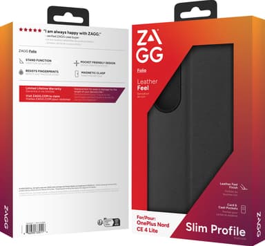 Zagg OnePlus Nord CE 4 Lite lompakkokotelo (musta)