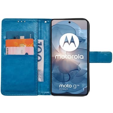 Lompakkokotelo 3-kortti Motorola Moto G24 - Vaaleansininen