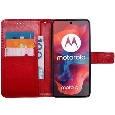 Lompakkokotelo 3-kortti Motorola Moto G04 - Punainen