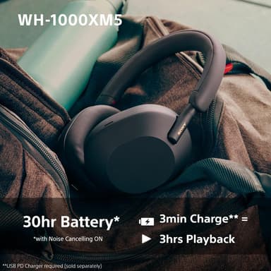 Sony WH-1000XM5 langattomat around-ear kuulokkeet (Midnight Blue)