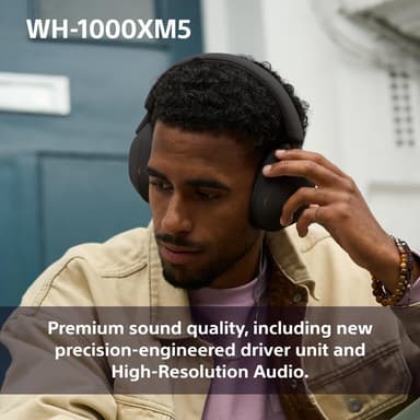 Sony WH-1000XM5 langattomat around-ear kuulokkeet (valkoinen)