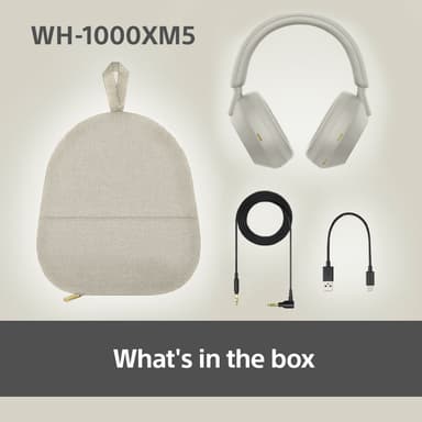 Sony WH-1000XM5 langattomat around-ear kuulokkeet (valkoinen)