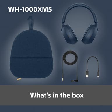 Sony WH-1000XM5 langattomat around-ear kuulokkeet (Midnight Blue)