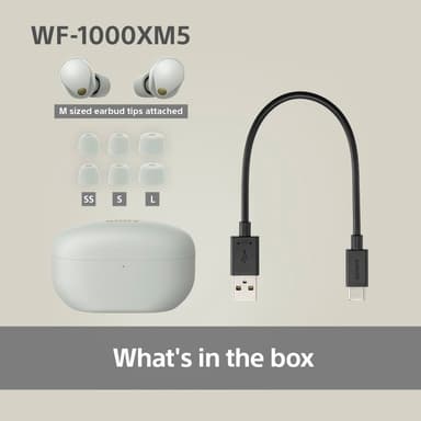 Sony WF-1000XM5 täysin langattomat in-ear kuulokkeet (hopea)