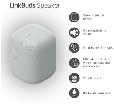 Sony LinkBuds langaton kannettava kaiutin (vaaleanharmaa)