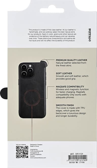 Buffalo MagSeries iPhone 16 Pro Max suojakuori (musta)