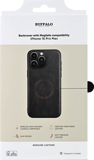 Buffalo MagSeries iPhone 16 Pro Max suojakuori (musta)