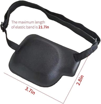 3D-silmämaski oikealle silmälle säädettävällä soljella Musta