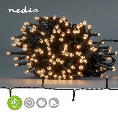 Nedis Jouluvalot | Nauha | 192 LED's | Lämmin Valkoinen | 14.40 m | Kevyet vaikutukset: 7 | Sisä- tai ulkotila | Paristokäyttöinen