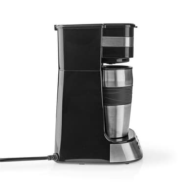 Nedis Kahvinkeitin | Kahvisuodatin | 0.4 l | 1 Kupit | Käynnitysajastin | Hopea / Musta