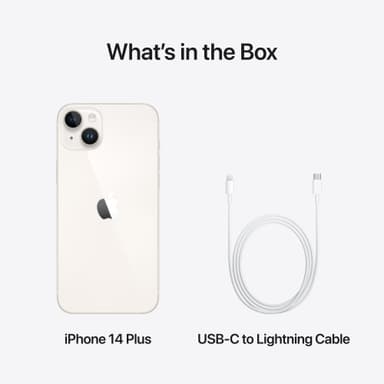 iPhone 14 Plus – 5G älypuhelin 256 GB (tähtivalkea)