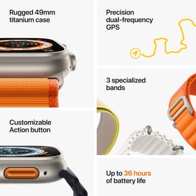 Apple Watch Ultra 49mm GPS+CEL Titanium M/L (musta/harmaa / Trail)