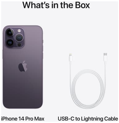 iPhone 14 Pro Max – 5G älypuhelin 128 GB (tummanvioletti)