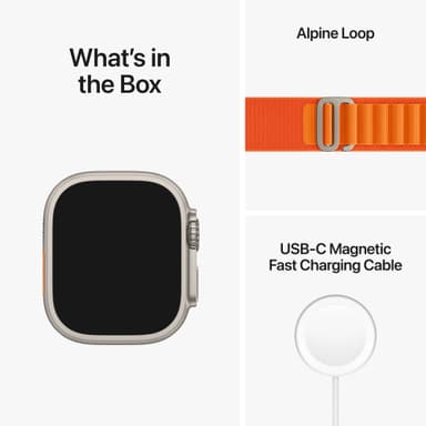 Apple Watch Ultra 49mm GPS+CEL Titanium M (oranssi / Alpine-ranneke)