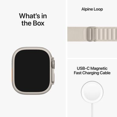 Apple Watch Ultra 49mm GPS+CEL Titanium S (tähtivalkea / Alpine)