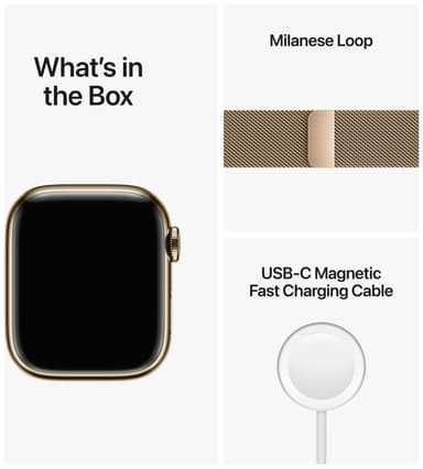 Apple Watch Series 8 41mm Cellular (kul. ruost. teräs / kul. Milanese)