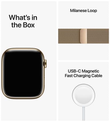 Apple Watch Series 8 45mm Cellular (kul. ruost. teräs / kul. Milanese)
