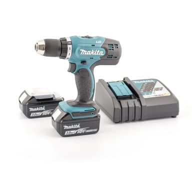 Makita DDF453RFE 2X18V 3.0ah akkuporakone, sis. Akku ja kuljetuslaukku