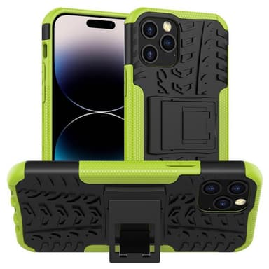 Iskunkestävä kuori jalustalla Apple iPhone 14 Pro Max - Vihreä