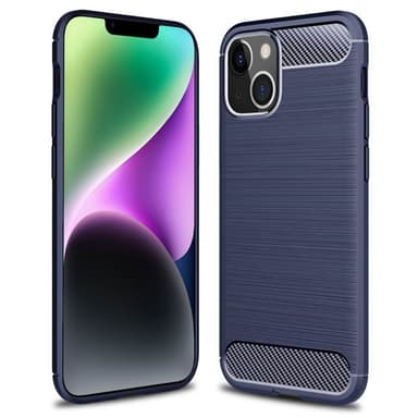 Harjattu TPU kuori Apple iPhone 14 - Sininen