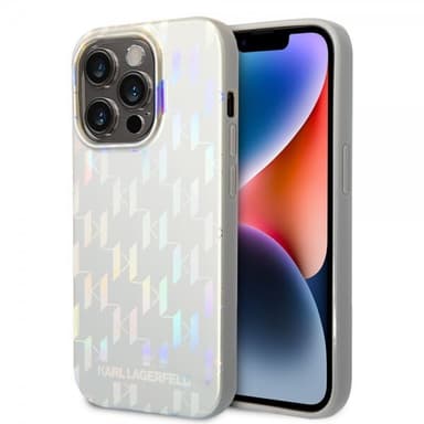 Karl Lagerfeld iPhone 14 Pro Kuori Monogram Iridescent Hopea