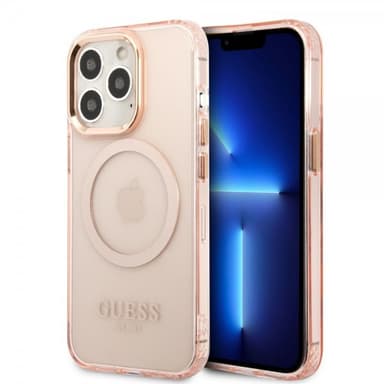 Guess iPhone 13 Pro Max Kuori Translucent MagSafe Vaaleanpunainen