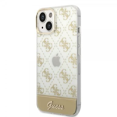 Guess iPhone 14 Kuori Bottom Stripe Script Logo Kulta
